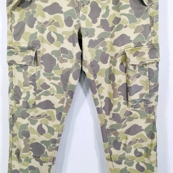 Ralph Lauren Denim & Supply Camo Cargo Pants Women’s 28 Zip Ankles 32X30 Stretch - Picture 2 of 7